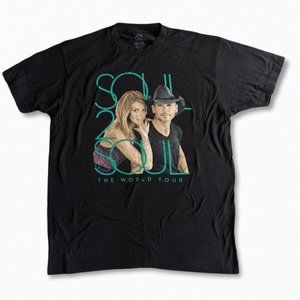 Official Merch Tim Mcgraw and Faith Hill Soul 2 Soul The World Tour Black TShirt